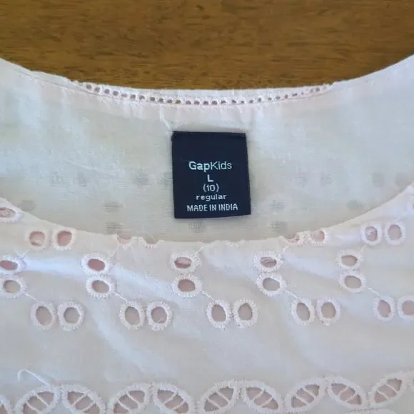 Girls pink eyelet lace tank dress Gap girls size 10 GUC - Picture 2 of 7